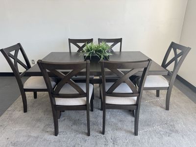 COSTCO 7-PIECE DINING TABLE SET w/ LEAF