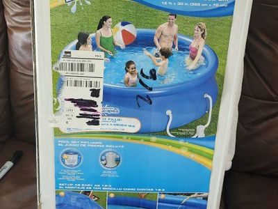 NEW Summer Waves 12ft x 30in Quick Set Inflatable Above Ground Pool with Filter Pump
