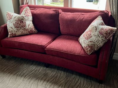 Beautifulutiful Red Custom Upholstered Couch