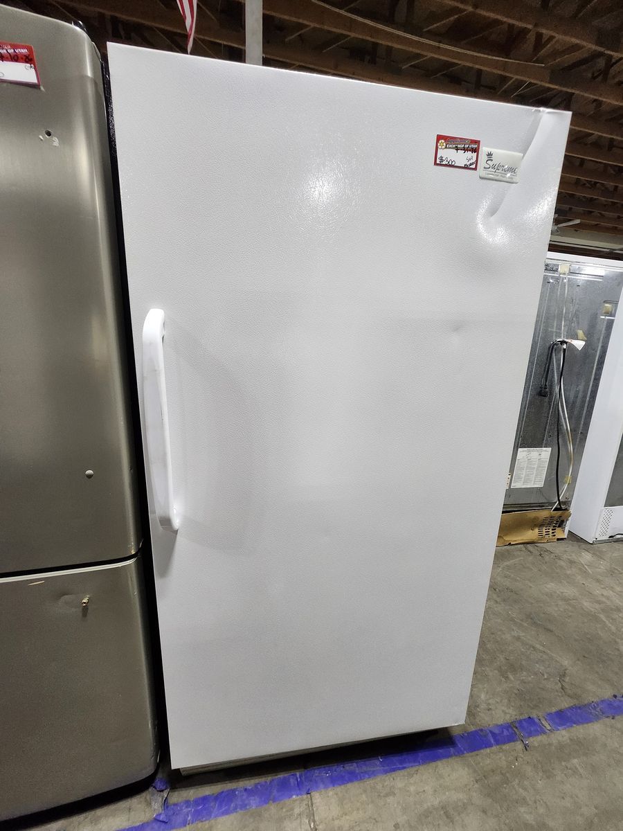 White Upright Stand-Up Stand-Alone Freezer ( Not Frost Free )