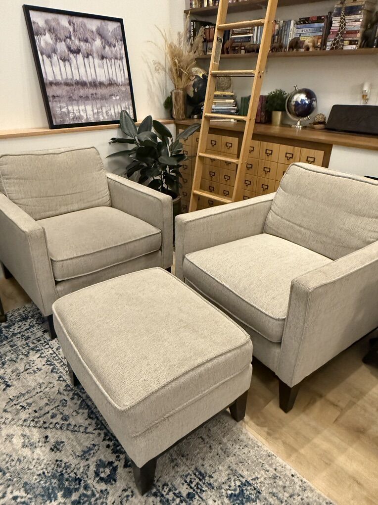 2 Beige Accent Chairs