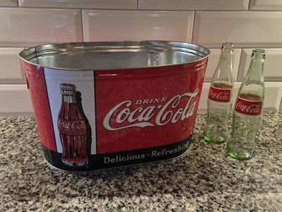 Coca-Cola Ice Bucket Drink Tub - "Delicious - Refreshing" Design (16x9x7")