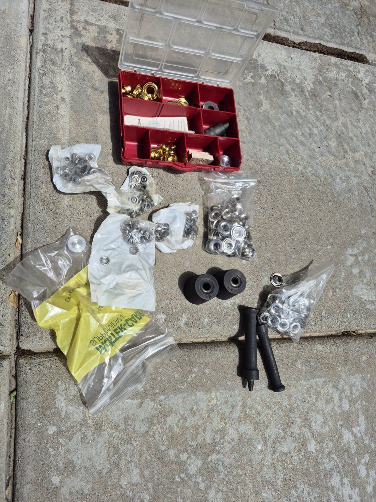 Large Lot of Metal Grommets & Snaps with Setting Tools - Mixed Sizes & Colors for Crafts & Fabric