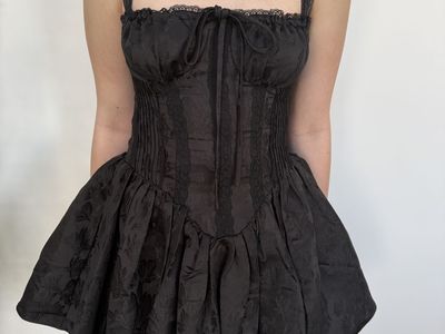 Black Mini Corset Dress With Boning
