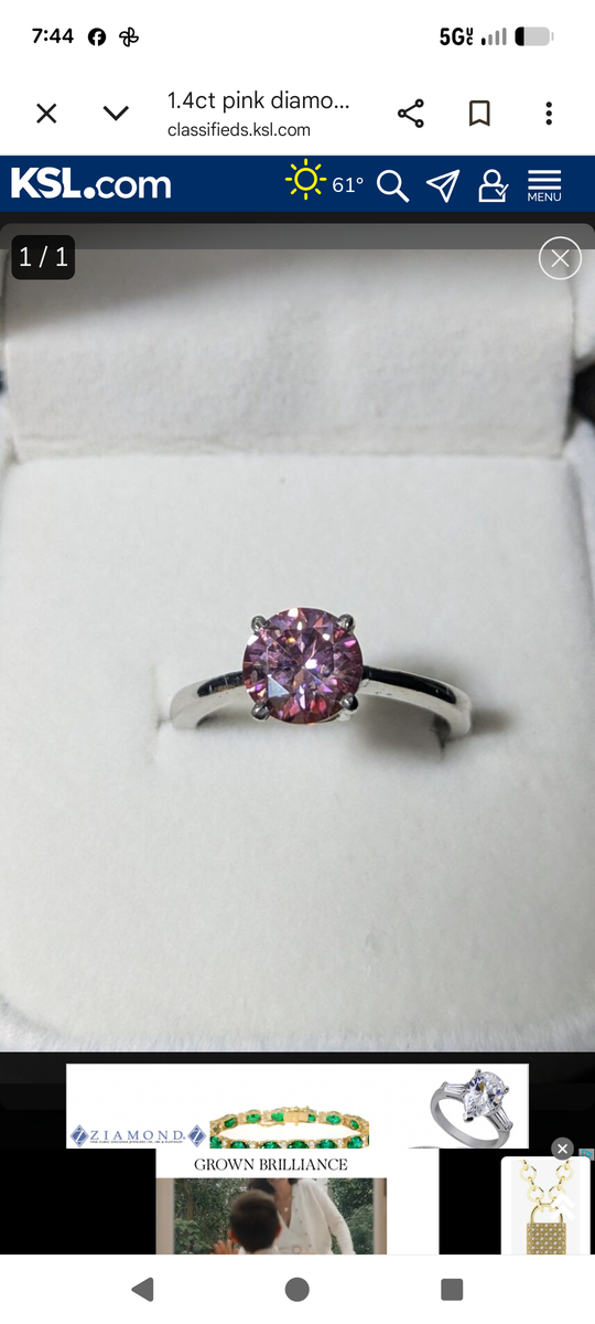 1.4ct pink diamond ring