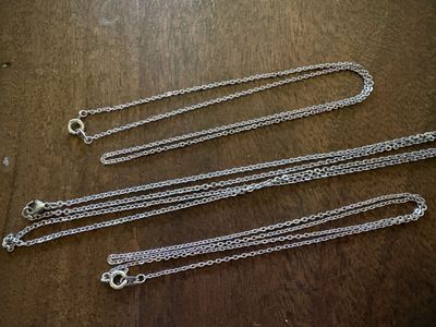 3 Silver Tone Chain Necklaces