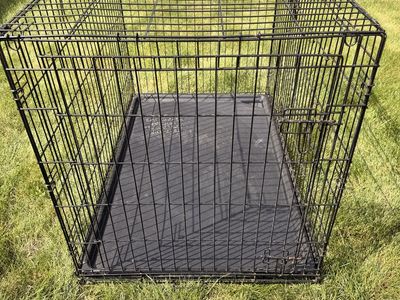 Large Black Wire Dog Crate Pet Kennel with Removable Tray
