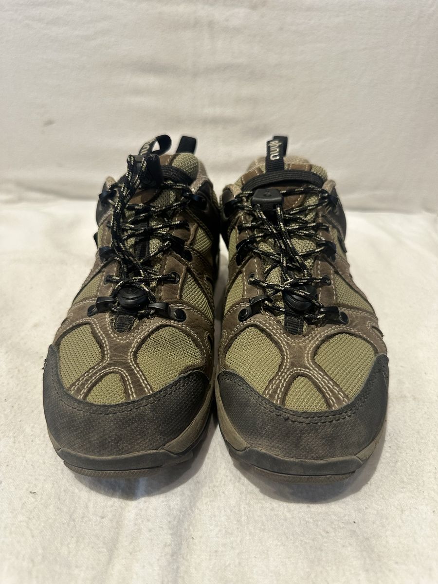 Ahnu women’s size 6 green/brown mesh and Leather waterproof hiking shoes