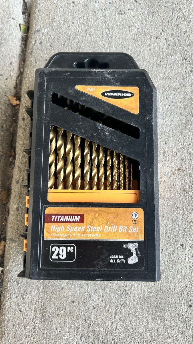 Warrior 29 Piece Titanium High Speed Steel Drill Bit Set (1/16" to 1/2")