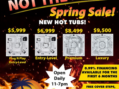 NewHot Tubs Starting 5,999