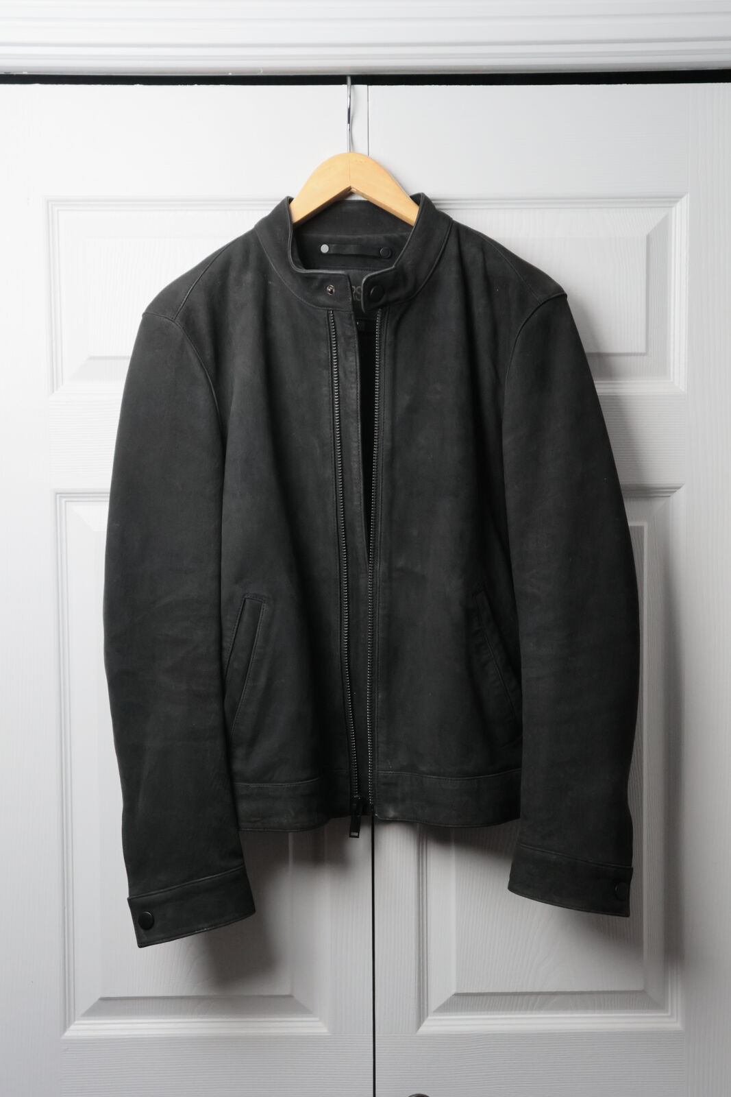 Thursday Boot Co Racer Leather Jacket Matte Black, Small, Slim Fit