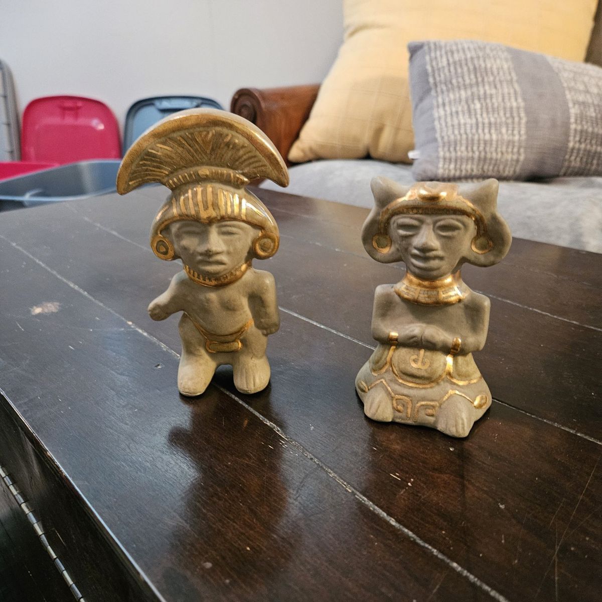 Terracotta Aztec inspired statues