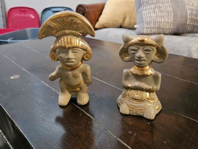Terracotta Aztec inspired statues