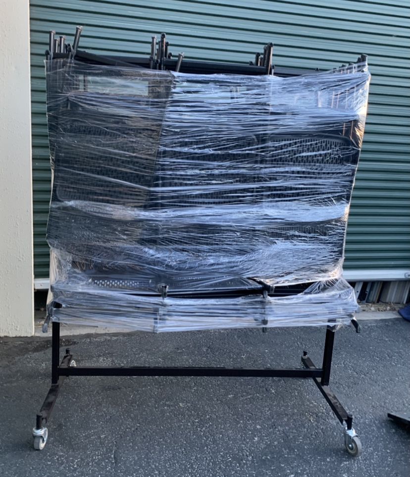 33 MITYLITE FOLDING CHAIRS W CART