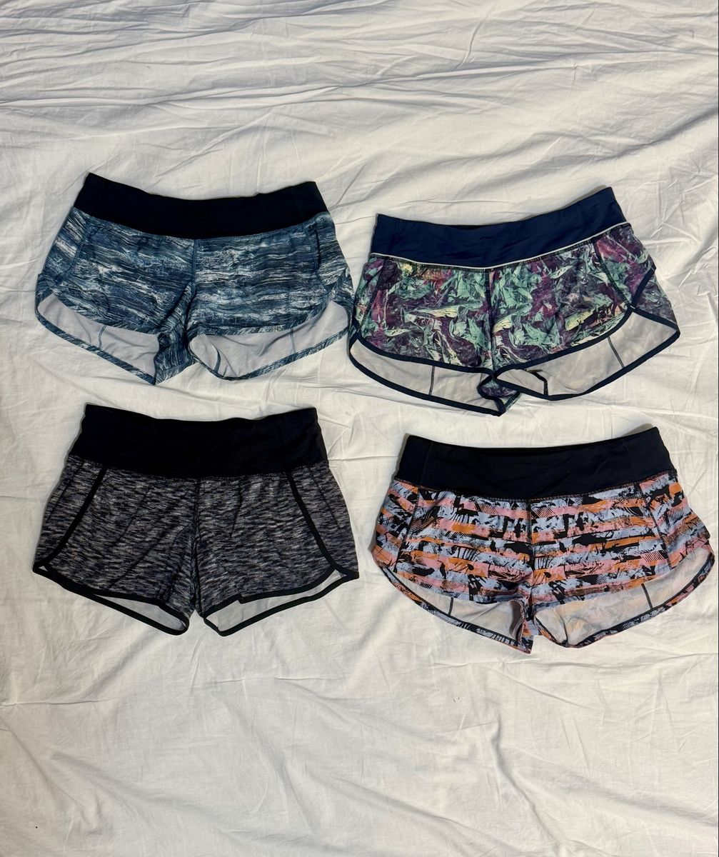 Lululemon Women's Speed Up & Hotty Hot Low-Rise Athletic Shorts - 4 Pairs, Assorted Prints & Colors
