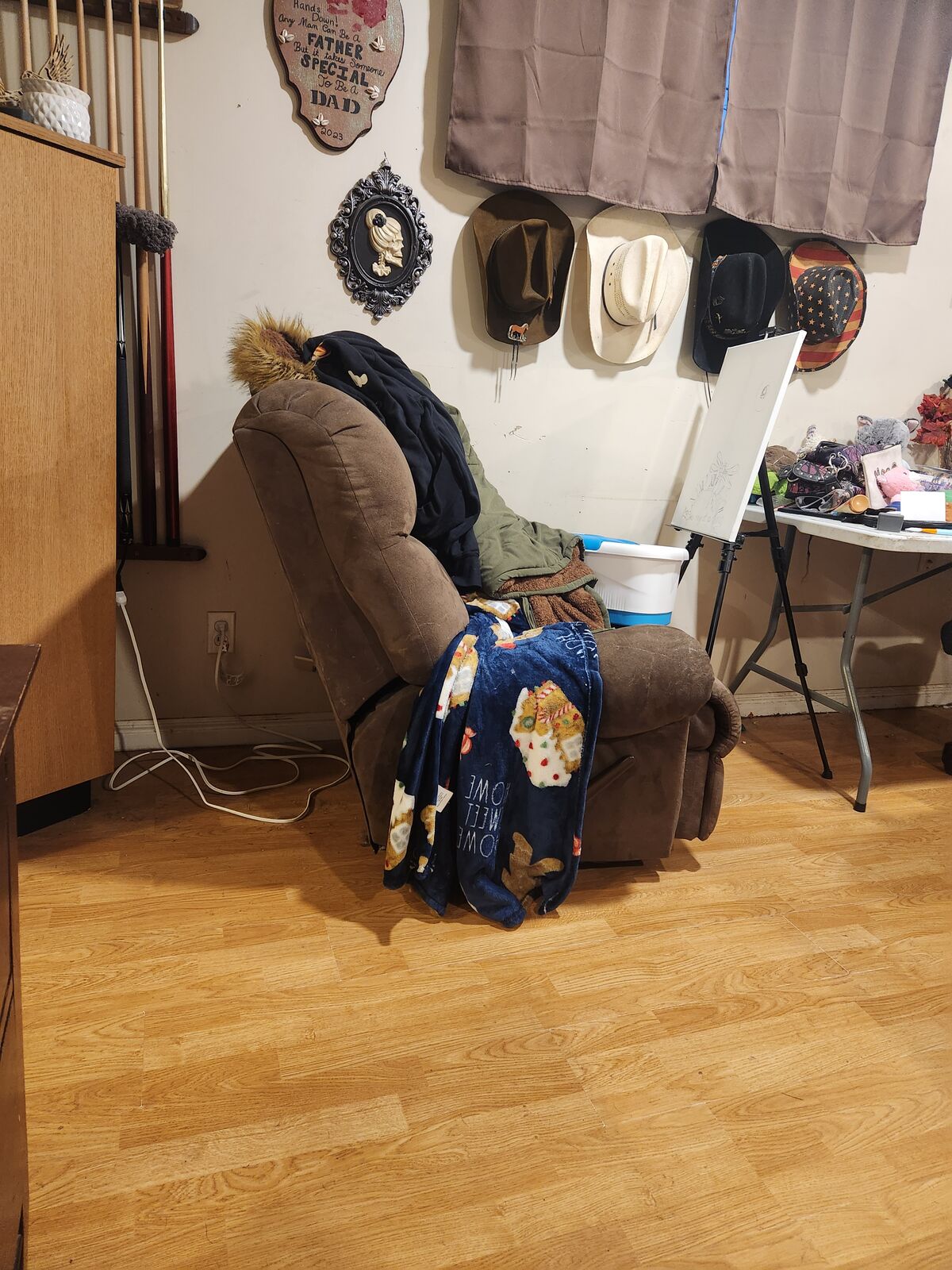 Comfortable Lever Action Recliner With Back Massage Options.