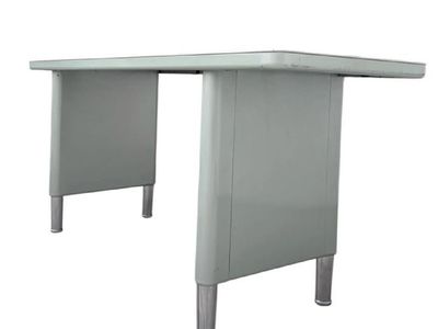 Vintage Metal Office Desk with Chrome Legs