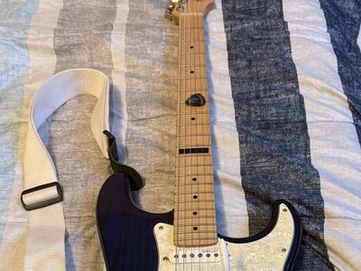 Blue Stratocaster-Style Electric Guitar