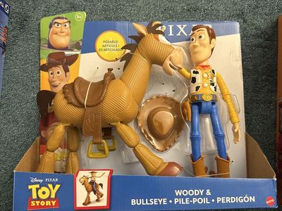 Disney Pixar Toy Story Woody & Bullseye Posable Action Figures Mattel