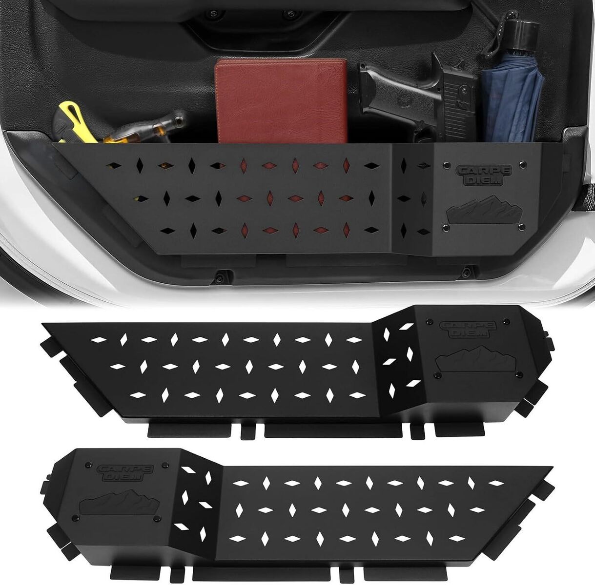 285 - Jeep Front Door Storage Box Pockets Black