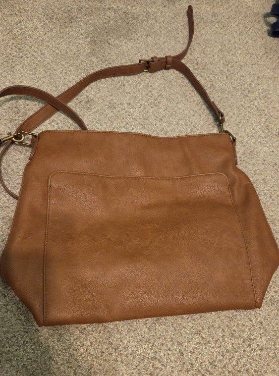 Universal Thread Brown Faux Leather Crossbody Shoulder Bag Purse
