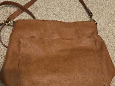 Universal Thread Brown Faux Leather Crossbody Shoulder Bag Purse