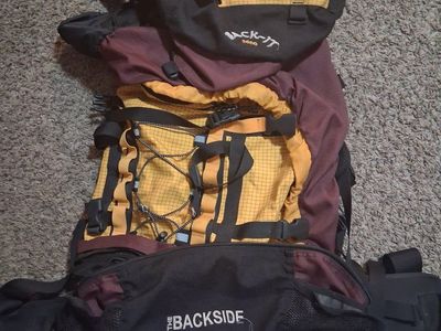 The Backside Back-It 5600 Internal Frame Backpack - Red/Yellow/Black Hiking Pack