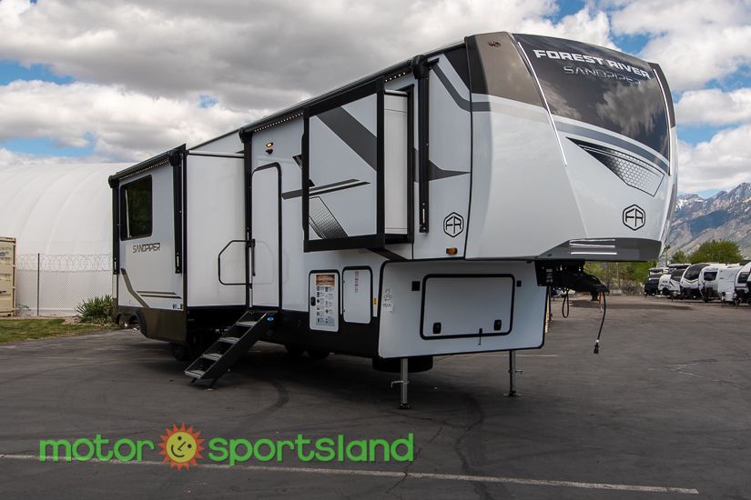 2026 Forest River Sandpiper 3710HBFB Rear Entertainment Outdoor Kitchen