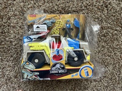 NEW: Fisher Price Imaginext Jurassic World Dinos & Vehicle