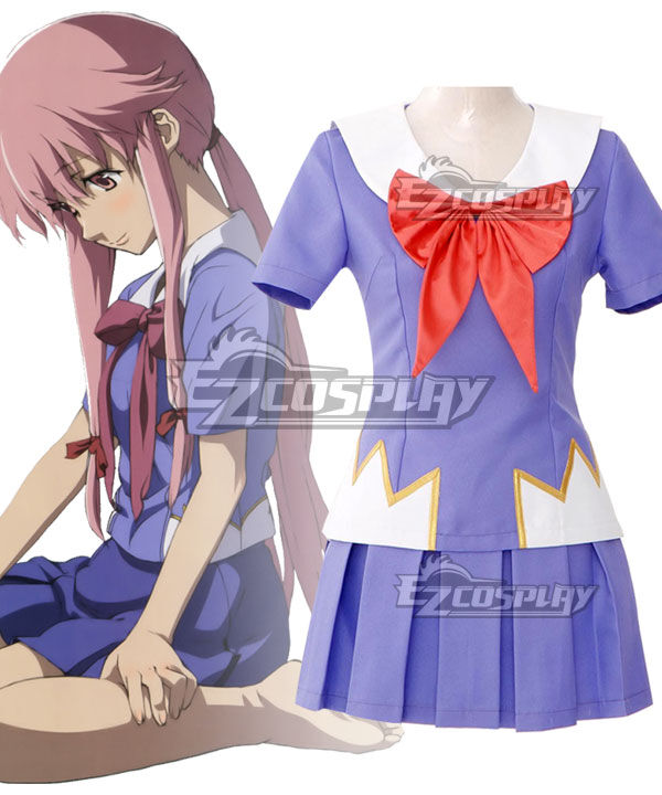 Mirai Nikki Future Diary Gasai Yuno Purple Dress Cosplay Costume, Size Adult Small