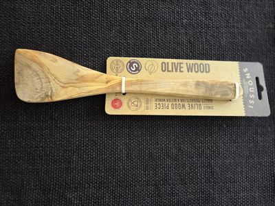 Snoussi Handcrafted Single Olive Wood Piece Wooden Cooking Spatula Utensil