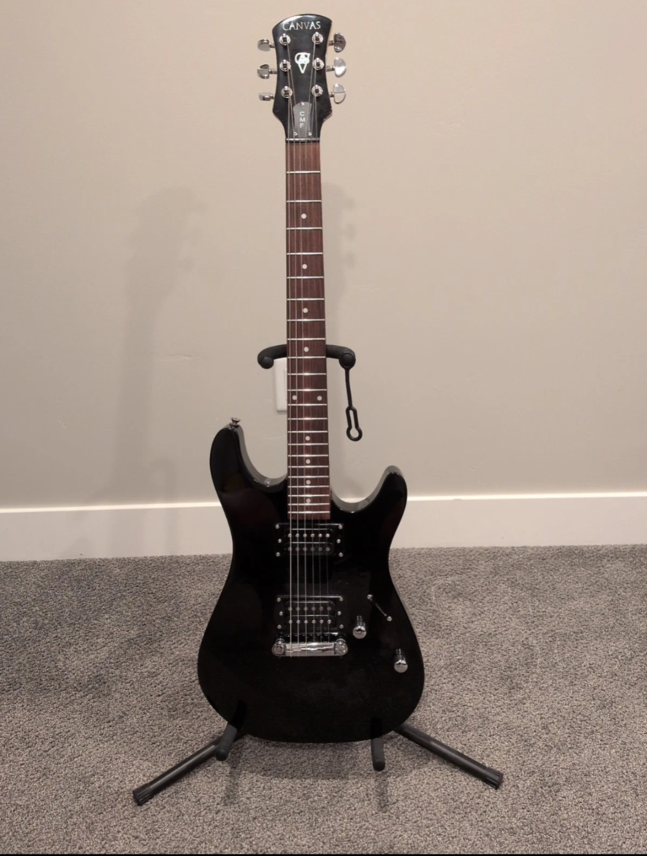 Black Canvas 6-String Electric Guitar & Travel Bag