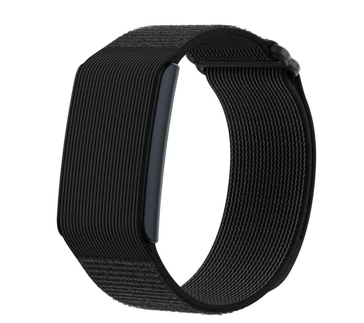 Black Fitness Tracker with Woven Strap and 24/7 Activity Monitoring