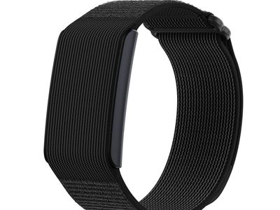 Black Fitness Tracker with Woven Strap and 24/7 Activity Monitoring