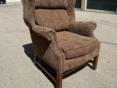 Classic Paisley Wingback Chair