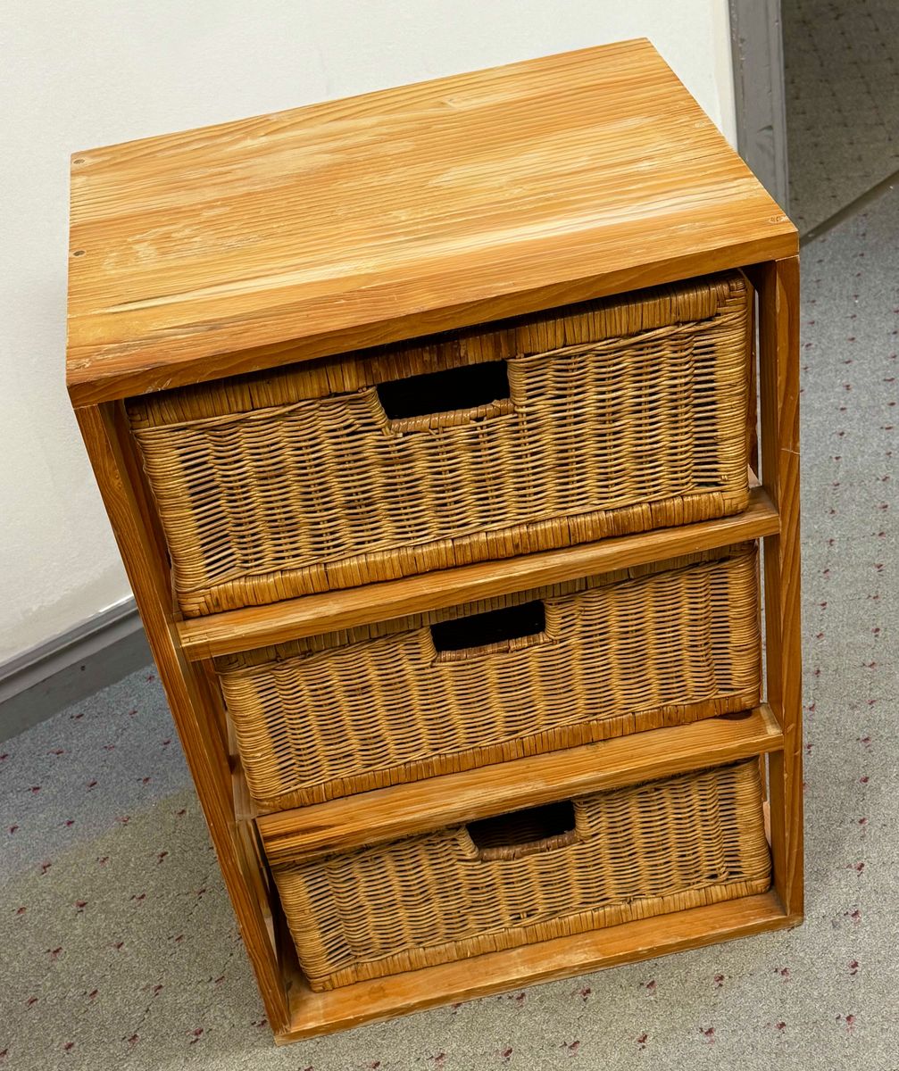3 Draw Wicker Bedroom/Living Rm End Piece