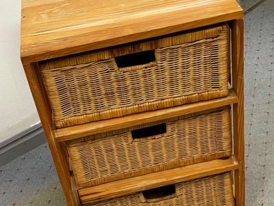 3 Draw Wicker Bedroom/Living Rm End Piece