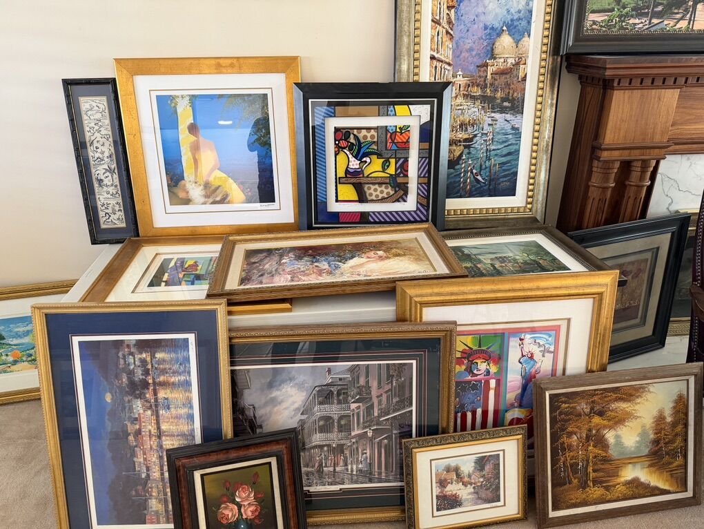 Large Framed Art Collection- Priced to Sell