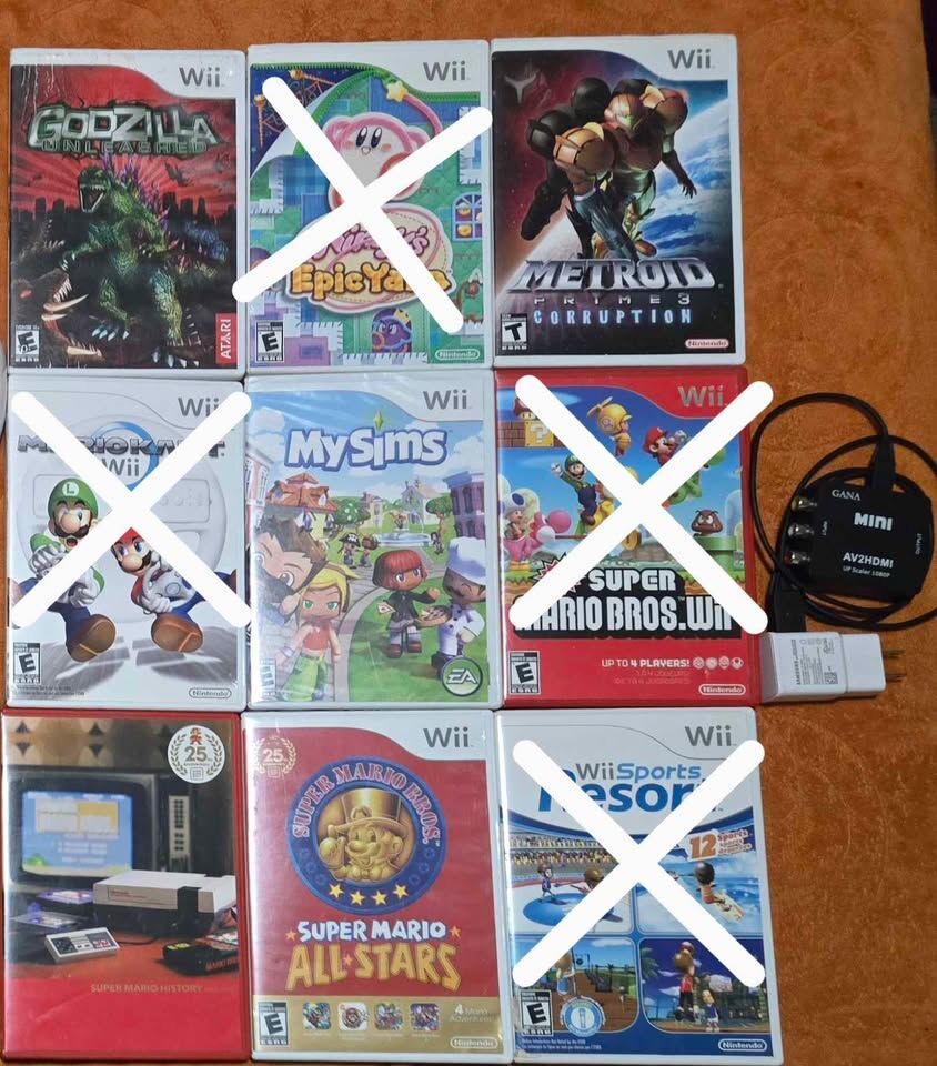 Nintendo Wii game bundle including Super Mario All Stars! trades considered!