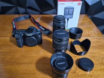 Canon EOS 50D 15.1MP DSLR Camera - Black (Kit with EF 28-135mm f/3.5-5.6 IS USM) Quantaray 70-300mm F/4-5.6 LD Tele-Macro Lens f