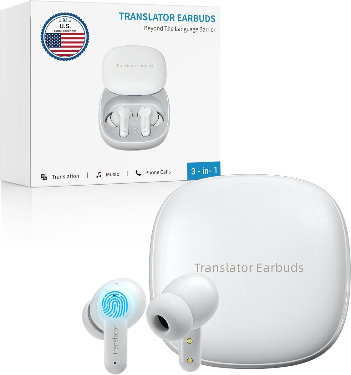 NEW Anfier M3 AI Translator Earbuds Real Time, Online Translation Device in 144 Languages & Accents, 3-in-1 Two-Way Audifonos
