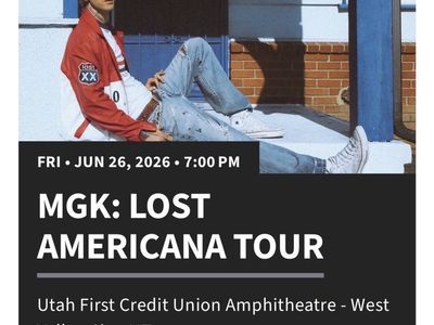 Two lawn tickets for MGK: Lost Americana Tour Ticket - Utah First Credit Union Amphitheatre - June 26, 2026 $45 Each