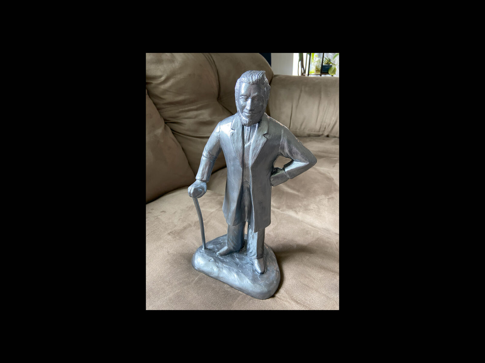 Unusual Pewter-Colored Brigham Young Statuette