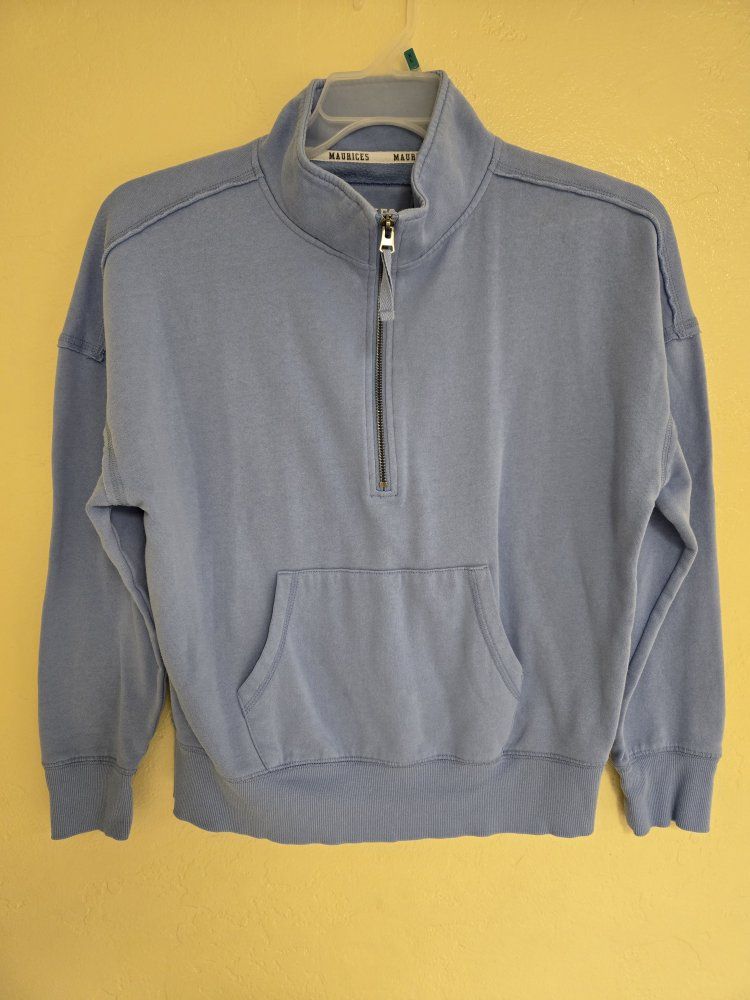 Maurices Light Blue Quarter Zip Sweatshirt Size Small