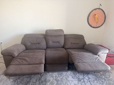 Lawton Fabric Power Reclining Sofa with Power Headrests
