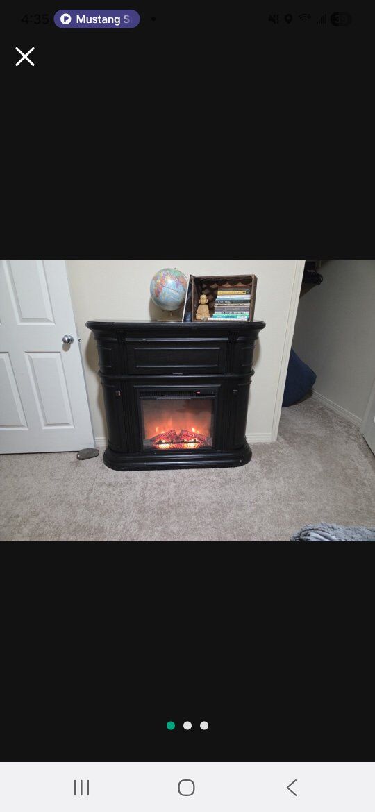 fire place, heater, storage, mantle