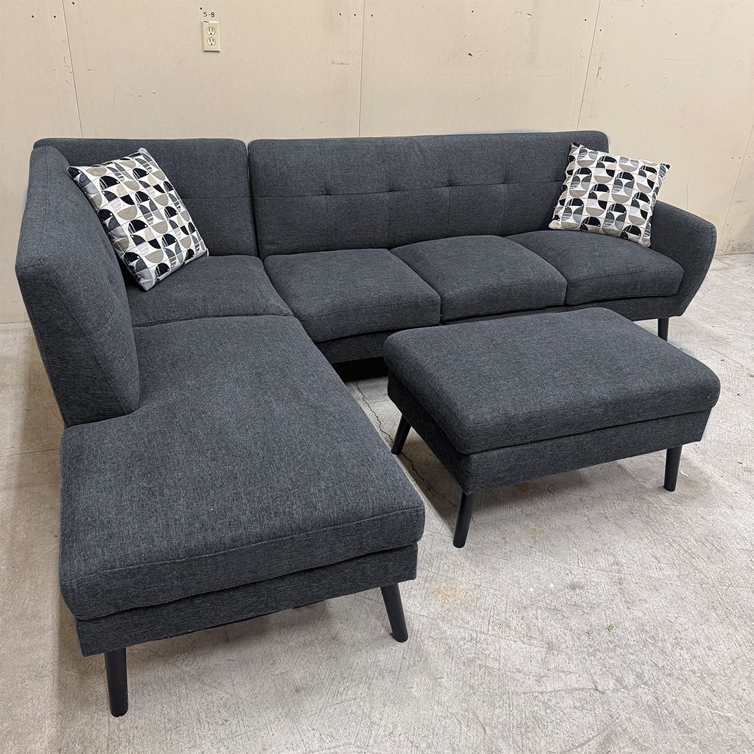 Dark Gray Sectional Couch - Delivery Available