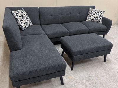 Dark Gray Sectional Couch - Delivery Available