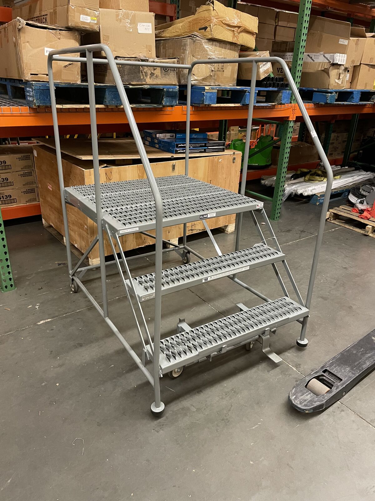 3 Step Rolling Work Platform Ladder