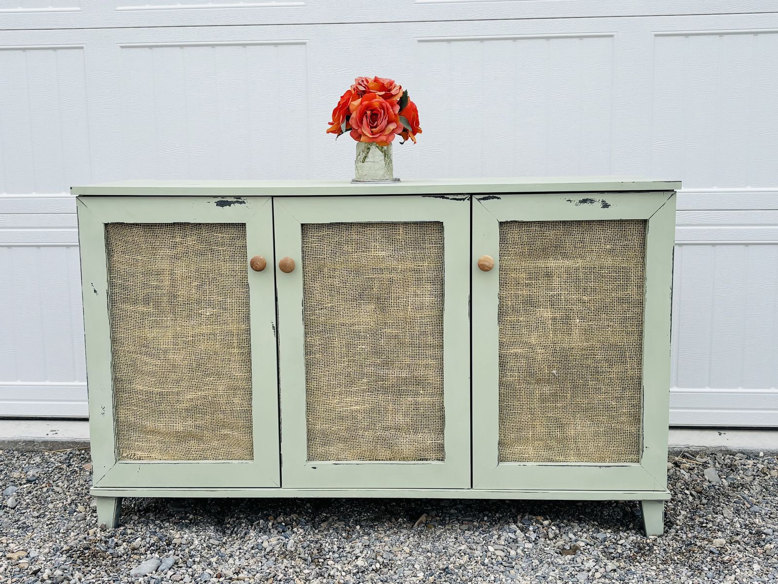 Sage & Burlap Cabinet Table